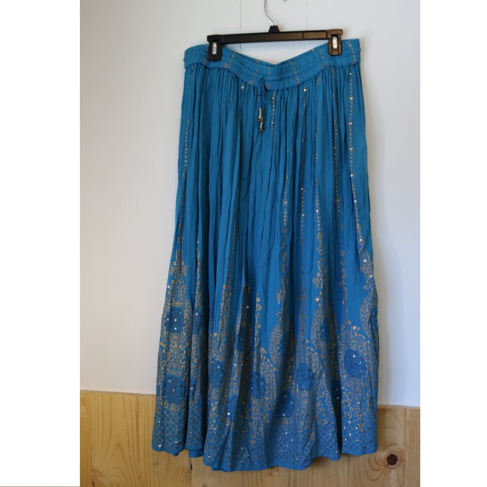 Womans Blue Maxi Skirt